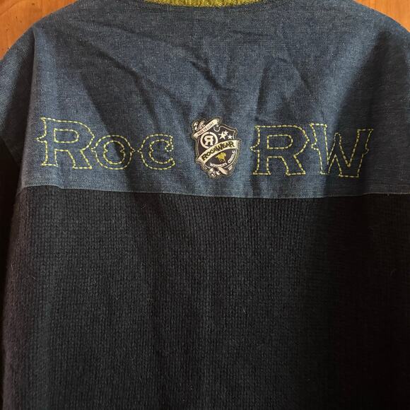 Rocawear y2k vintage HIP HOP deadstock wool zip front sweater jacket XL - Picture 5 of 16